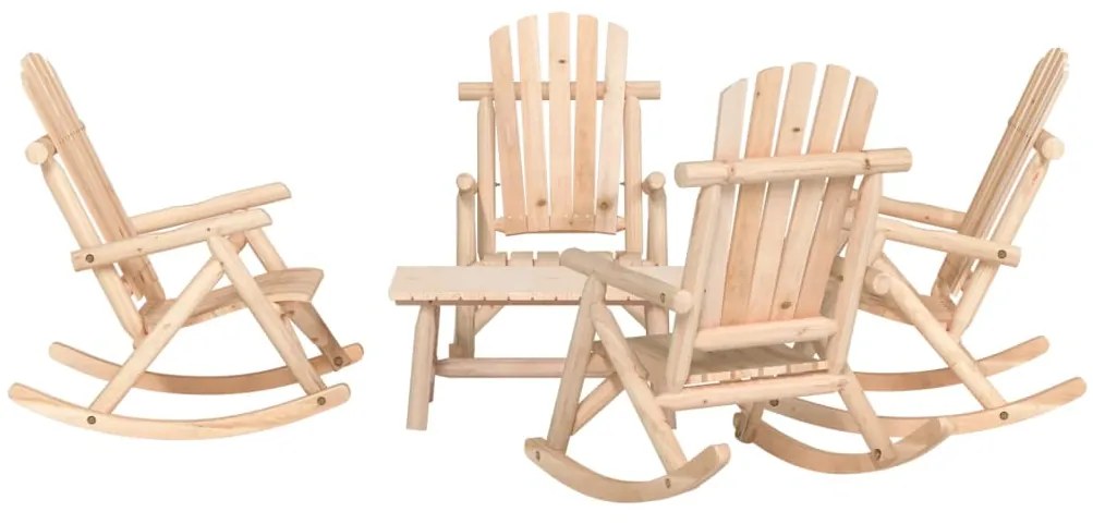5 pcs conjunto lounge de jardim madeira de abeto maciça