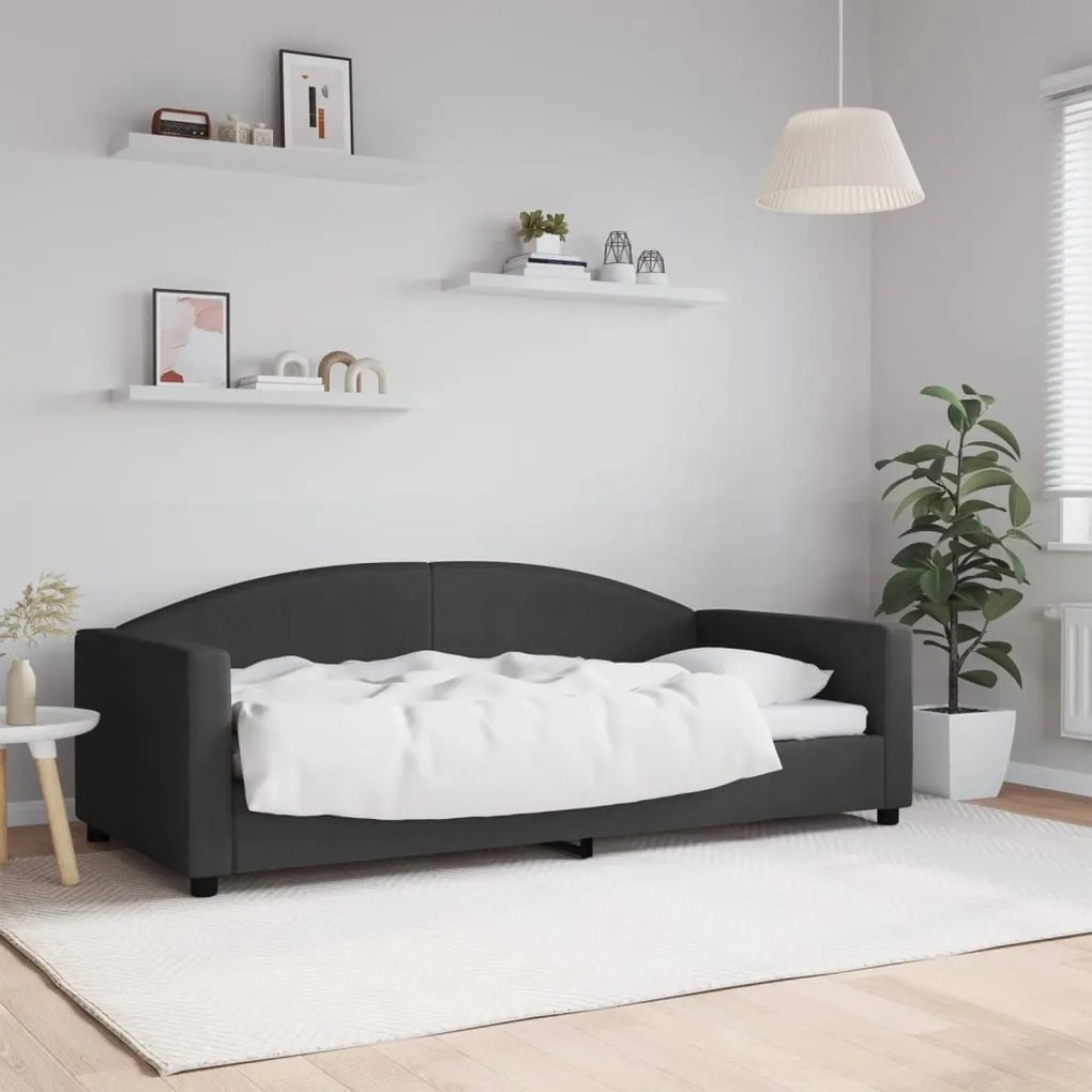 Sofá-cama 90x190 cm tecido preto