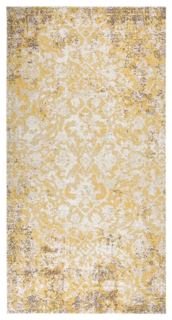 vidaXL Tapete de exterior tecelagem lisa 80x150 cm amarelo