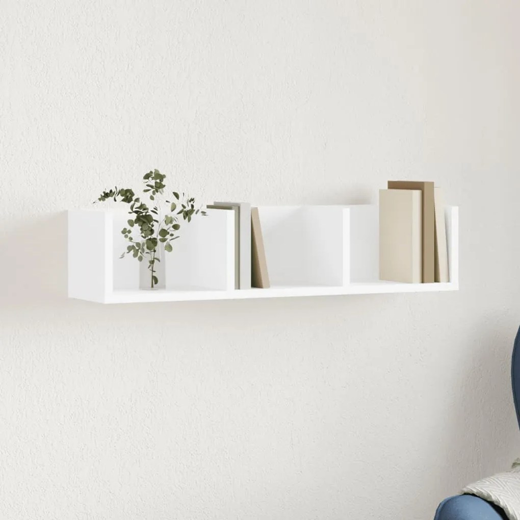 vidaXL Armário de parede 75x18x16,5 cm derivados de madeira branco
