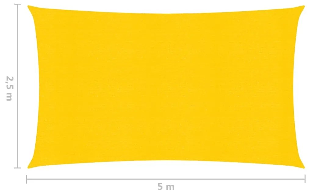 Para-sol estilo vela 160 g/m² 2,5x5 m PEAD amarelo