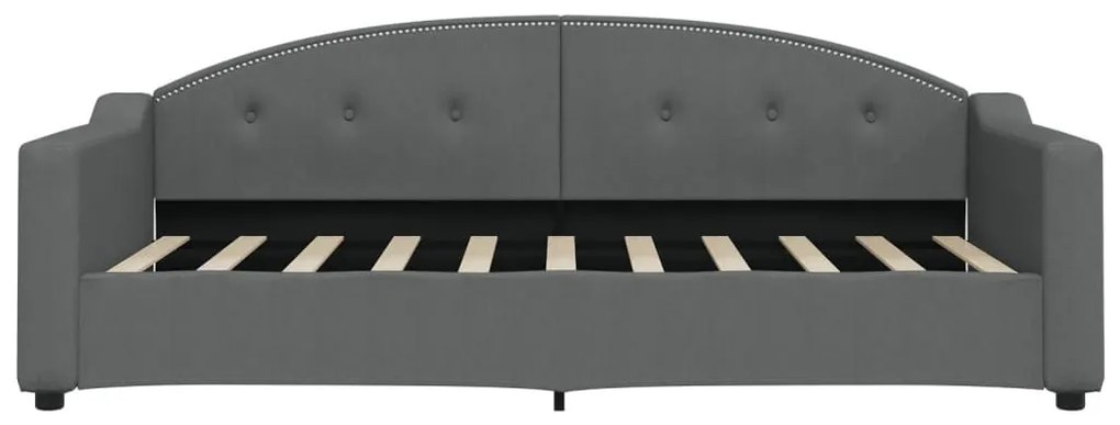 Sofá-cama 90x190 cm tecido cinzento-escuro