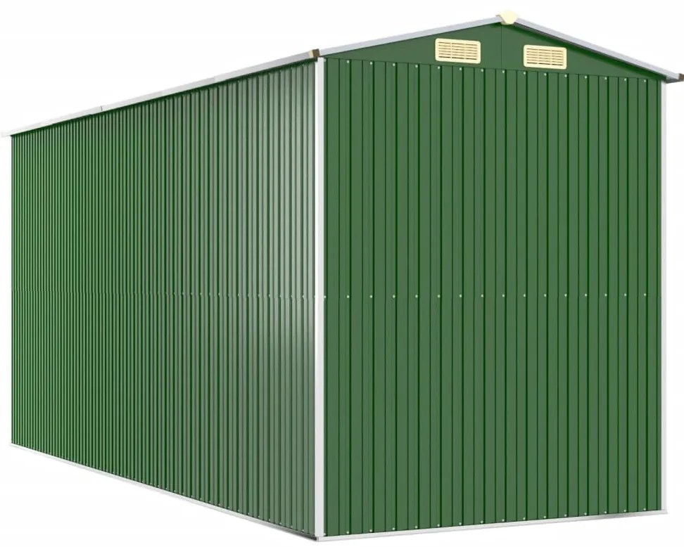 Abrigo de jardim 192x440x223 cm aço galvanizado verde