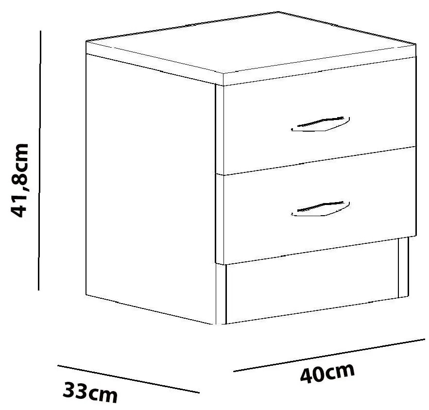 Mesa de Cabeceira Sine – Branco – 40 cm x 41,8 cm x 33 cm