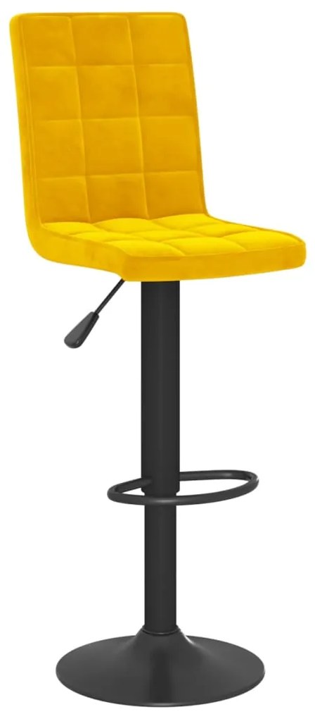 Bancos de bar 2 pcs veludo amarelo mostarda