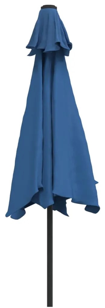 Guarda-sol exterior c/ poste metal 300 cm azul-ciano
