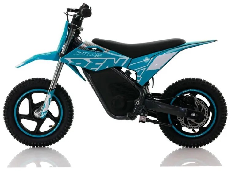 Mini moto eléctrica velocidade até 13 Km/h C/Limitador  RFN Warrior SX-E150 150W 12” Azul Celeste