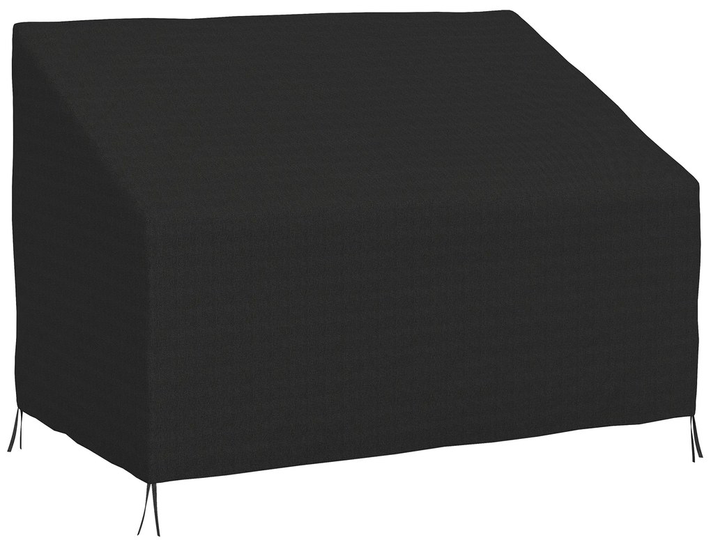 Capa Protetora para Banco 2 Lugares Capa Protetora de Móveis Impermeável Exterior Jardim Proteção contra Chuva e Sol 140x84x56/94 cm Preto