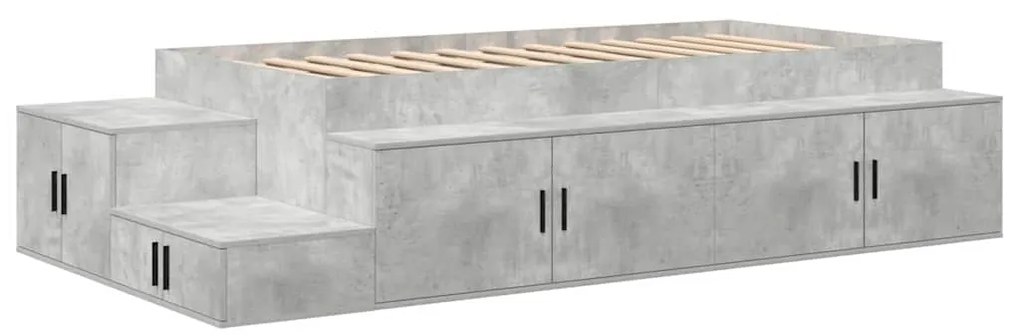 Estrutura de Cama com Armazenamento Cinza 100x200 cm