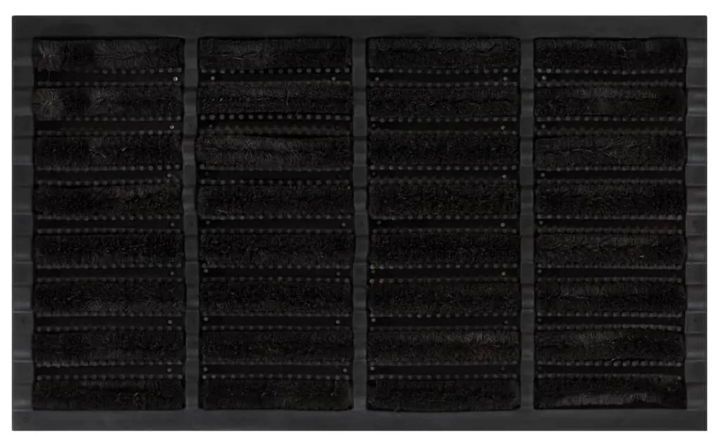 vidaXL Tapete de porta retangular 45x75 cm borracha e fibra de coco