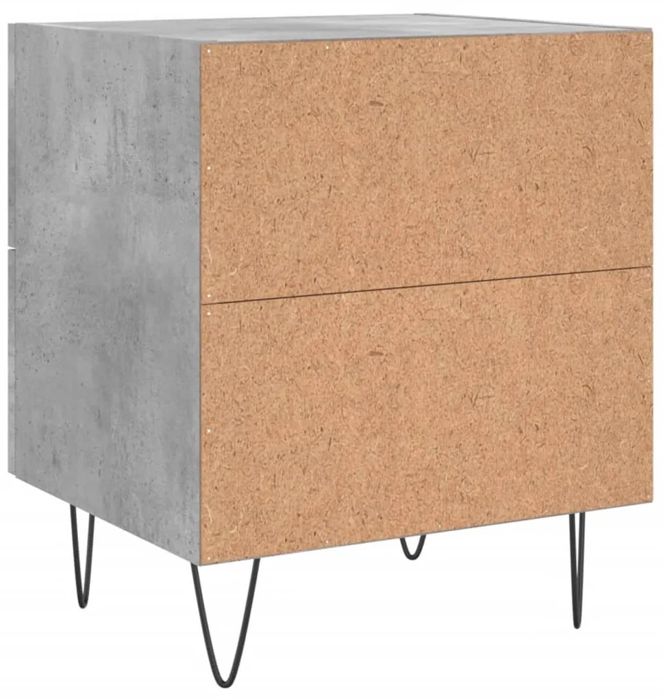 Mesa de cabeceira derivados de madeira cinza cimento