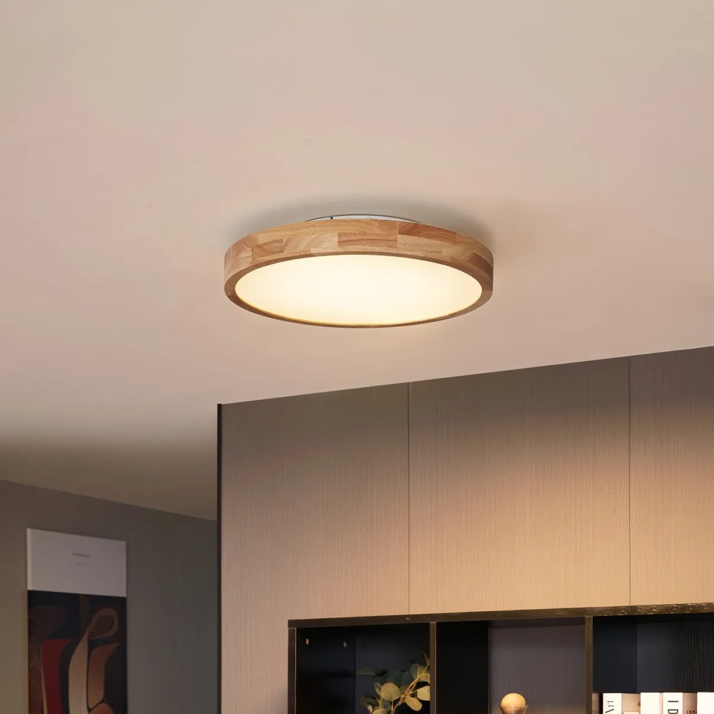 Plafon Escandinavo Madeira 50cm incl. LED Regulável - Pecker Escandinavo