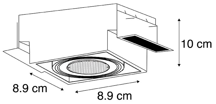 Foco embutido preto inclinável e rotativo sem moldura - Oneon Honey