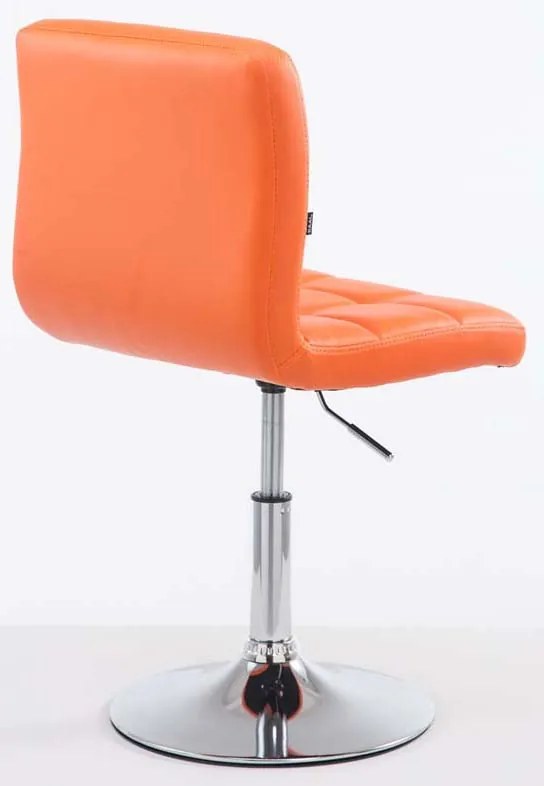 Conjunto de 2 bancos altos Palma V2 em couro sintético 74-88 x 44 x 49 cm Laranja