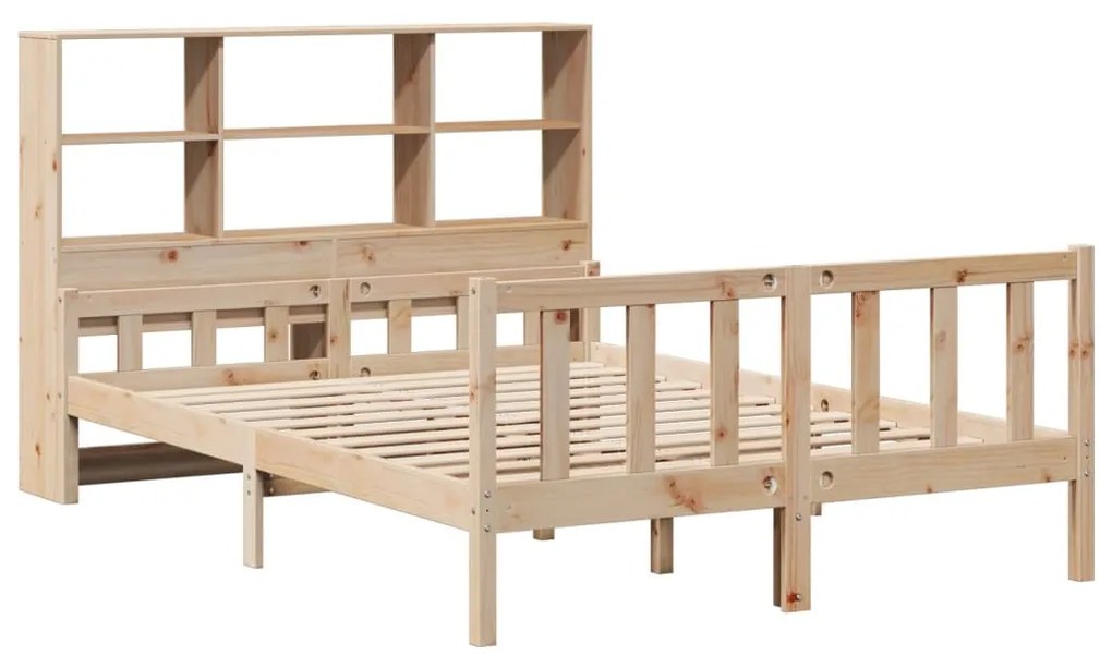 Cama com estante sem colchão 150x200 cm pinho maciço
