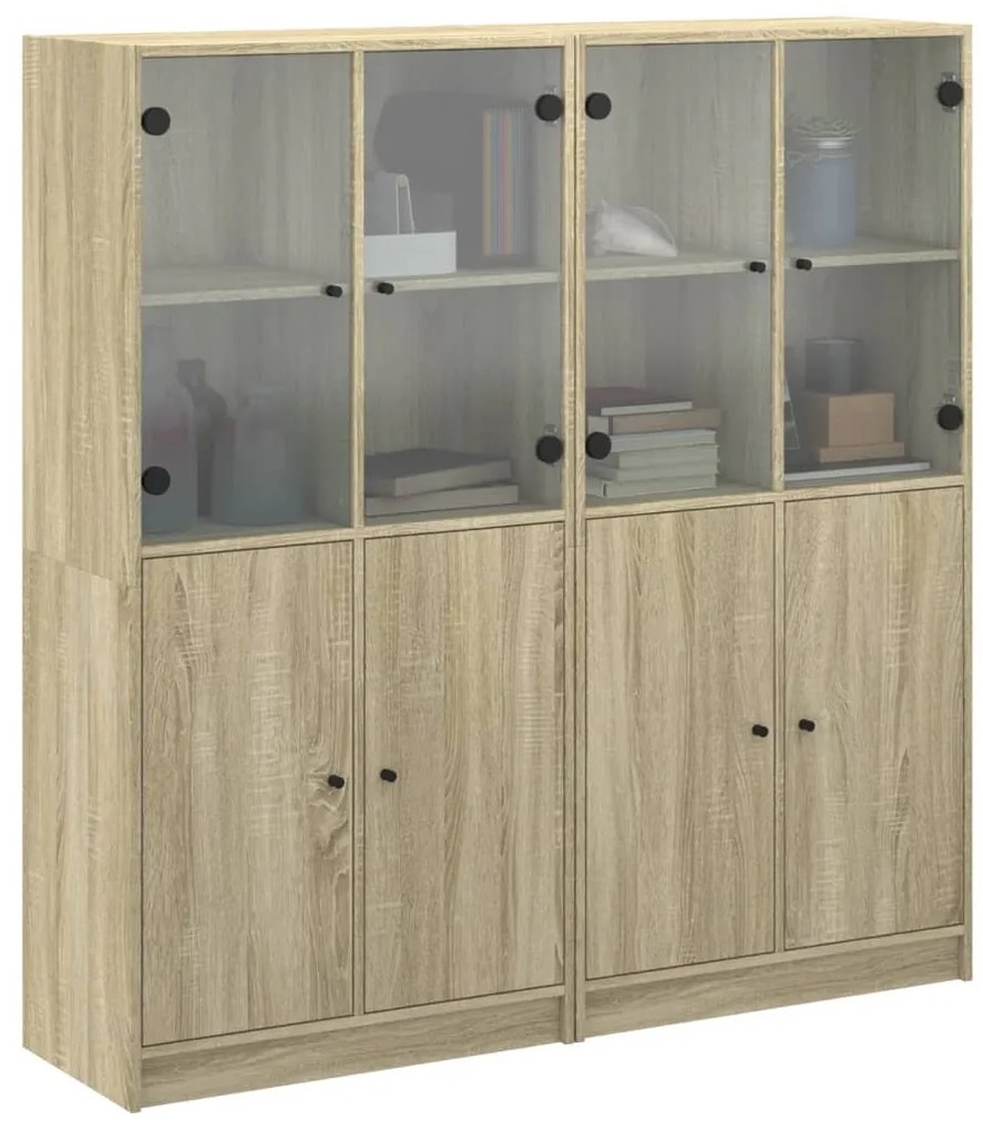 Estante c/ portas 136x37x142 cm deriv. madeira carvalho sonoma
