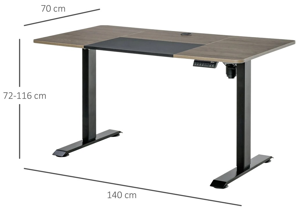 Vinsetto Secretária elétrica de pé com ajuste elétrico de altura com 4