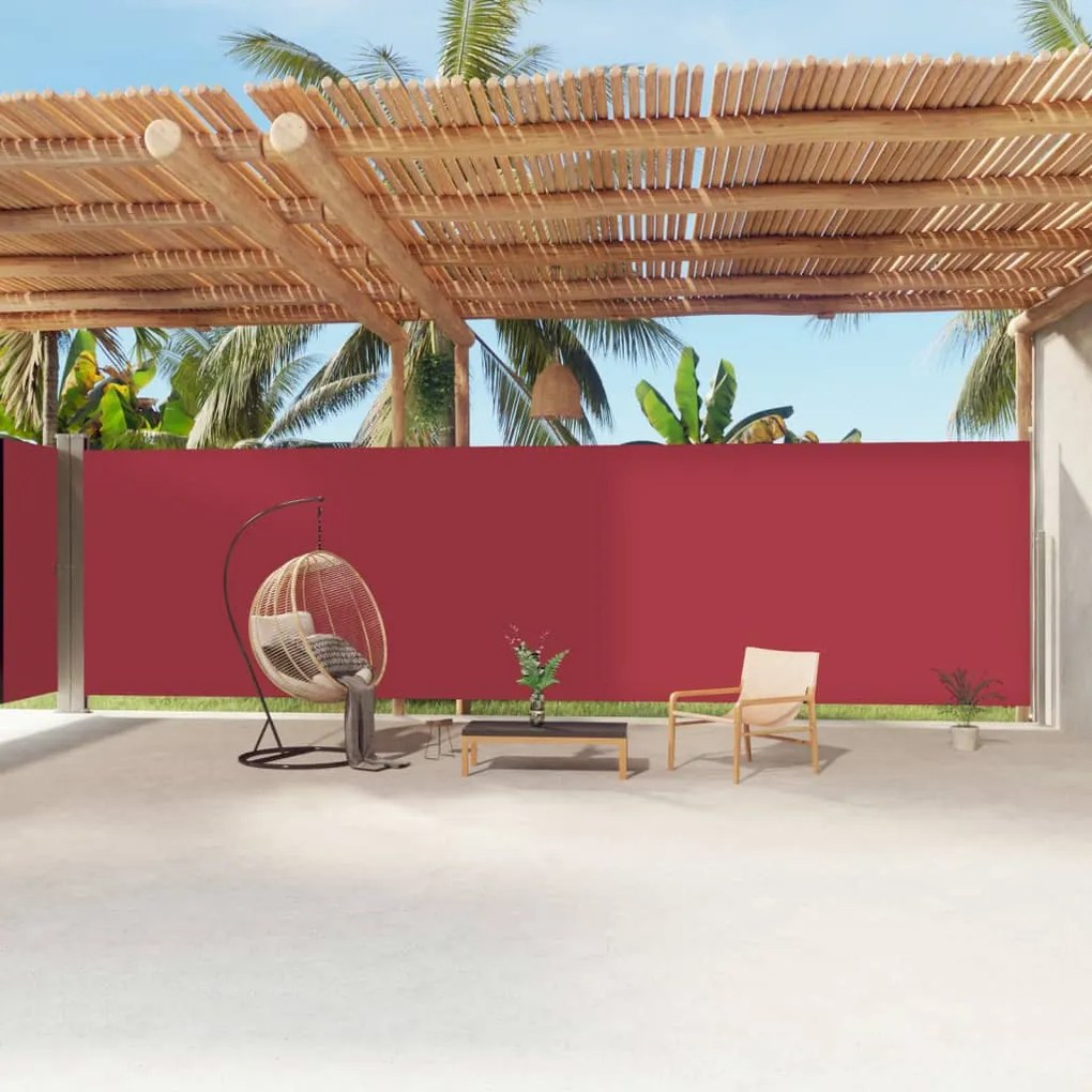 Toldo lateral retrátil 220x1200 cm vermelho
