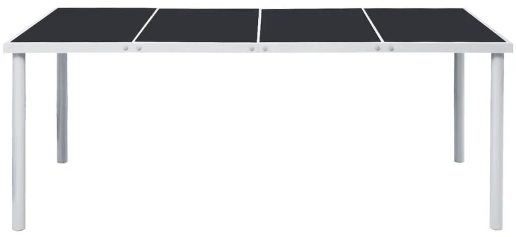 Mesa de jardim 190x90x74 cm preto aço