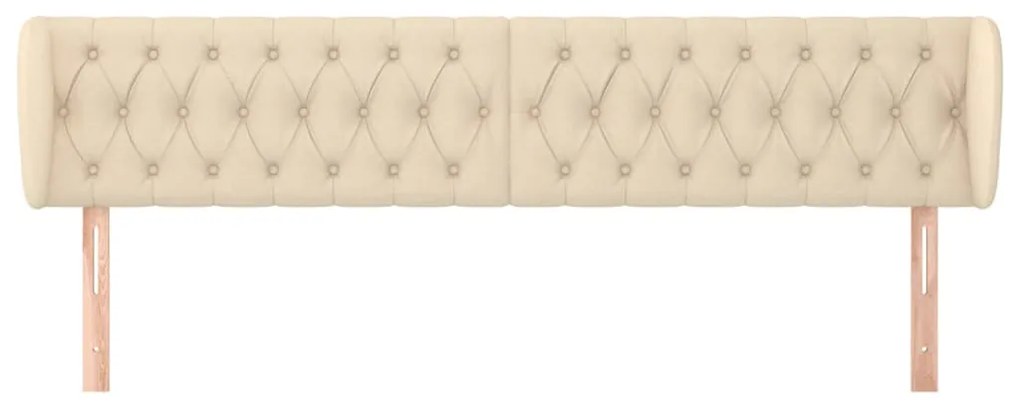Cabeceira de cama c/ abas tecido 183x23x78/88 cm creme