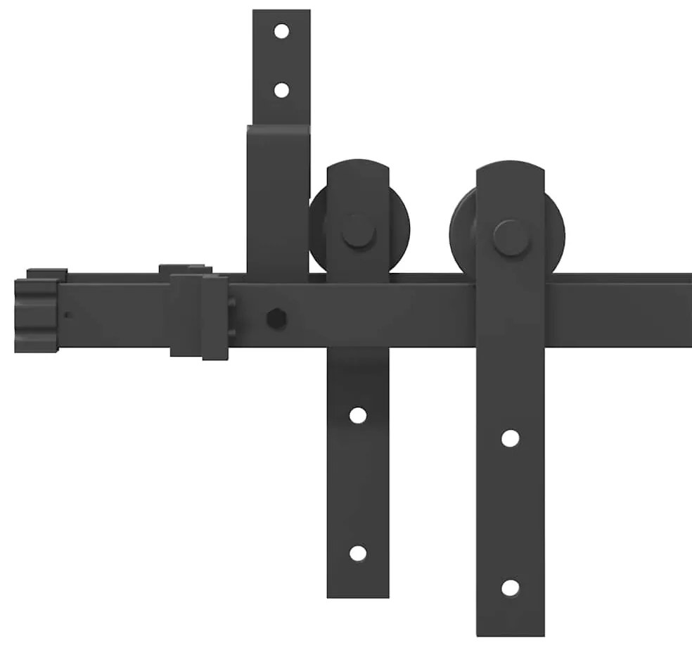 Kit de ferragens para porta deslizante 427 cm aço preto