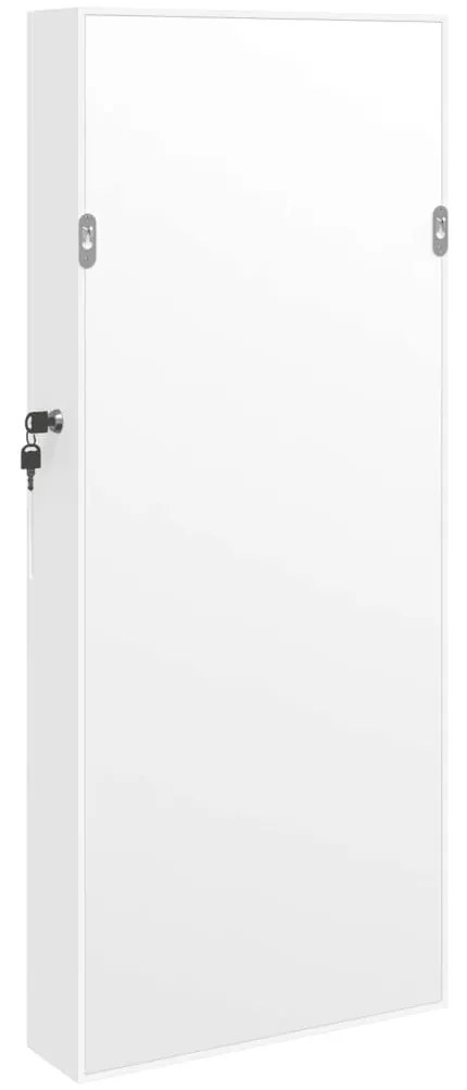 Móvel para joias de parede espelhado com luzes LED branco