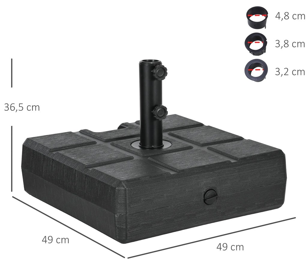 Base de Chapéu de Sol Retangular Suporte para Chapéu de Sol Preenchíve
