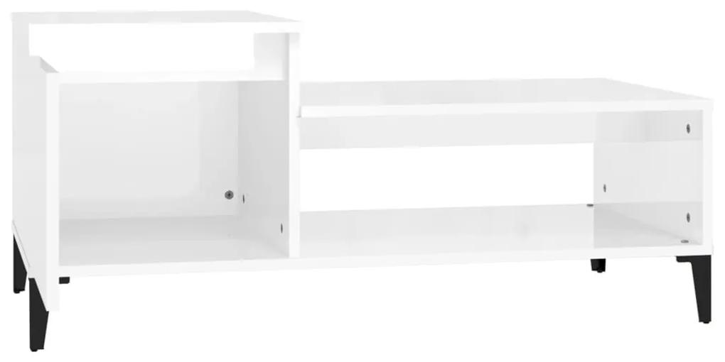 Mesa de centro 100x50x45 cm derivados madeira branco brilhante