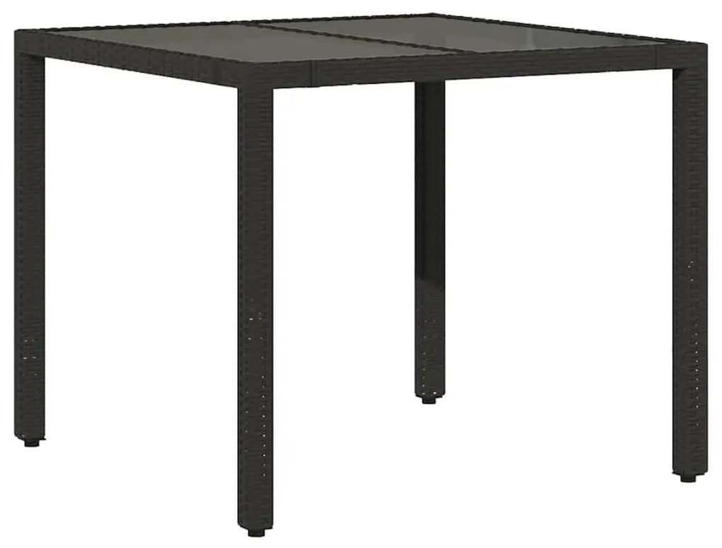 3 pcs conjunto bistrô de jardim c/ almofadões vime PE preto