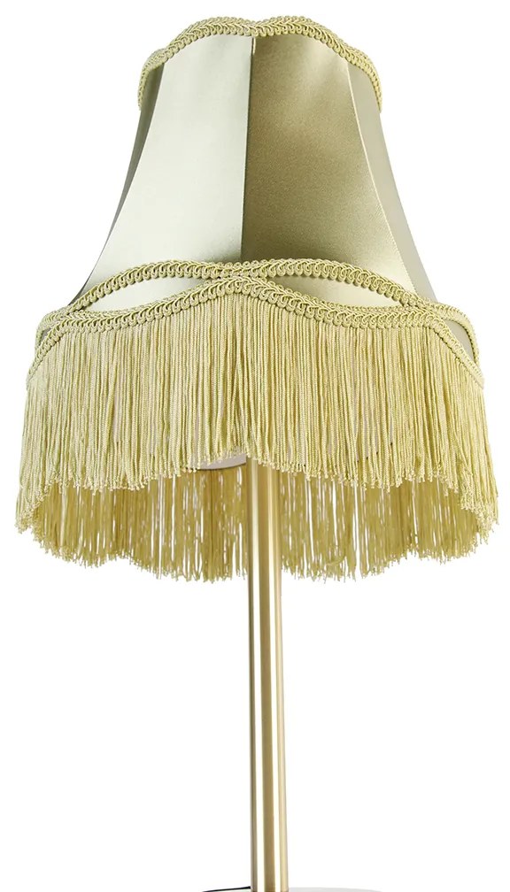 Candeeiro de mesa clássico latão com cúpula verde Granny 30 cm - Simplo Clássico / Antigo