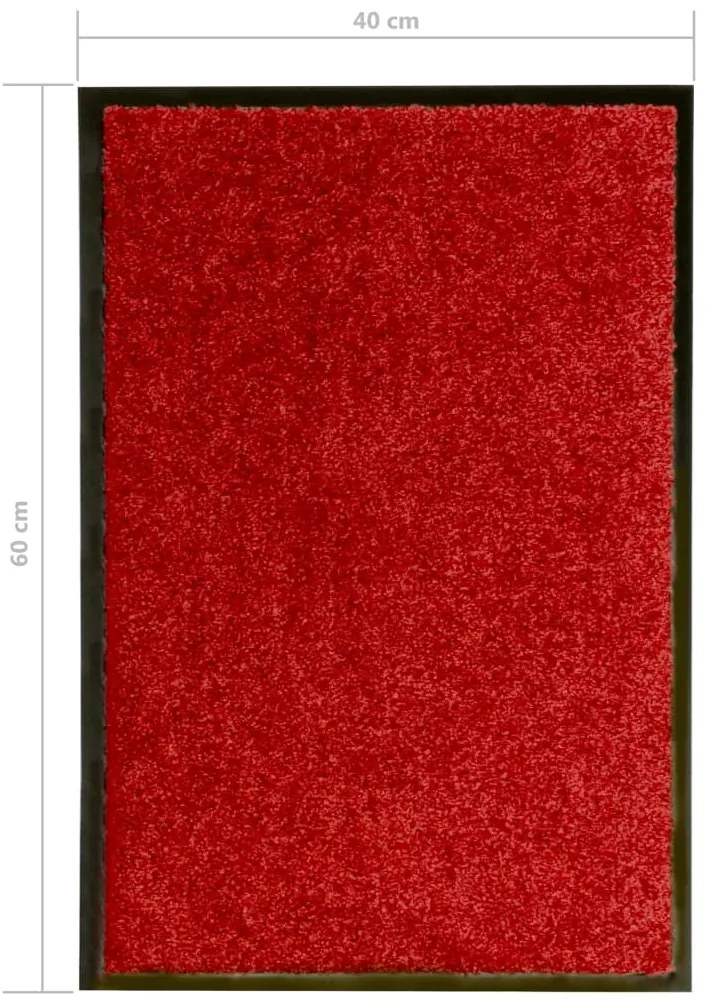 Tapete de porta lavável 40x60 cm vermelho