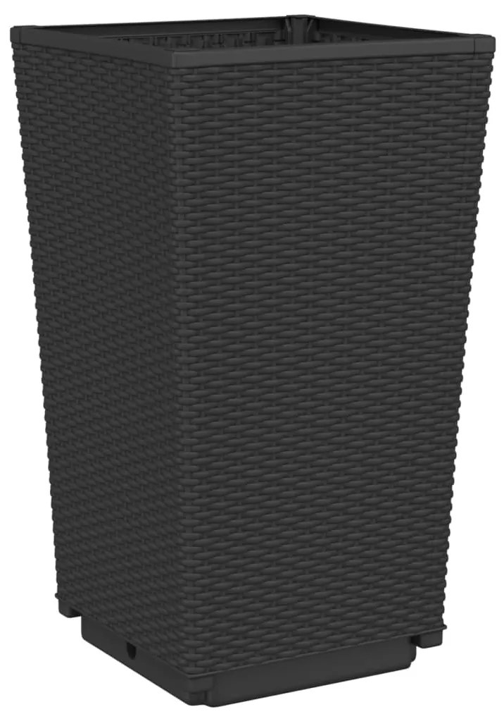 Vasos/floreiras 4 pcs 32,5x32,5x57 cm PP preto