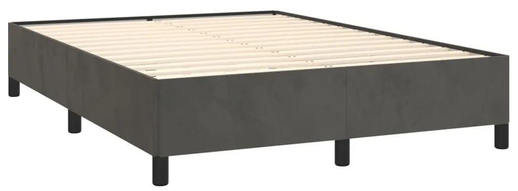 Estrutura de cama 140x200 cm veludo cinzento-escuro