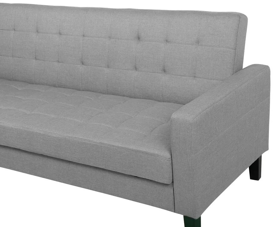 Sofá-cama 3 lugares em tecido cinzento claro VEHKOO Beliani