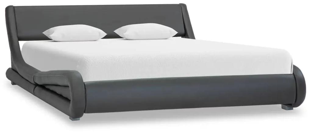 285716 vidaXL Estrutura de cama 120x200 cm couro artificial cinzento