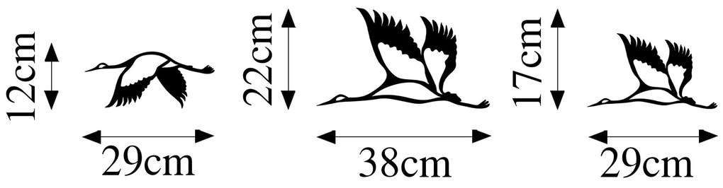 Acessório Decorativo de Parede Storks – Preto – Tamanhos: 12x29 cm, 22