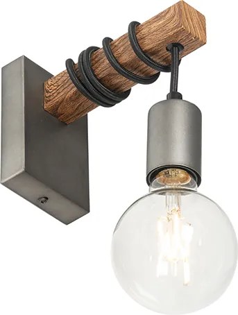 Aplique de parede industrial em aço com castanho - Gallow