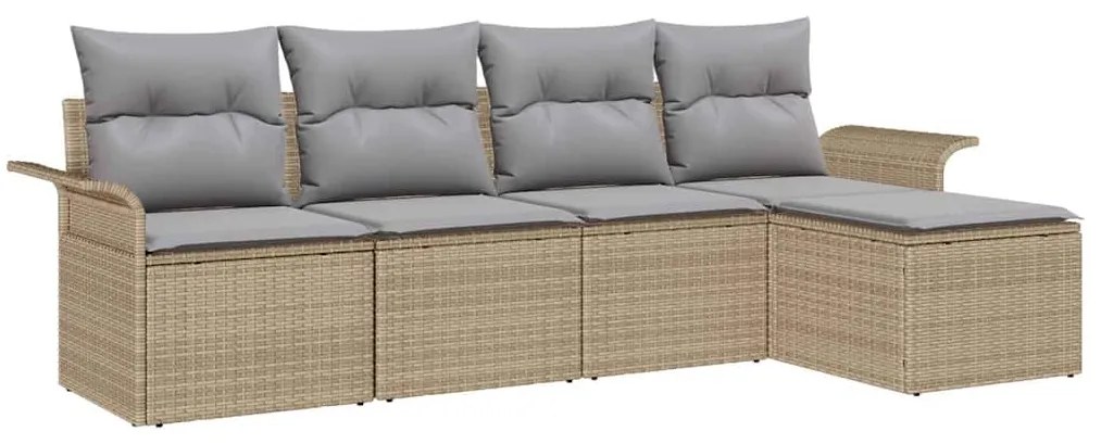 Conjunto de Sofá de Jardim 5 Peças da com Almofadas - Rattan Sintético