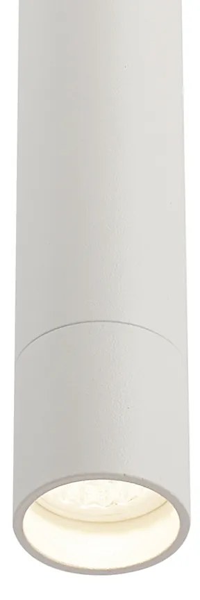 Sistema de iluminação de trilho moderno com 6 focos e 4 pendentes brancos monofásicos - Slimline Uzzy Keno