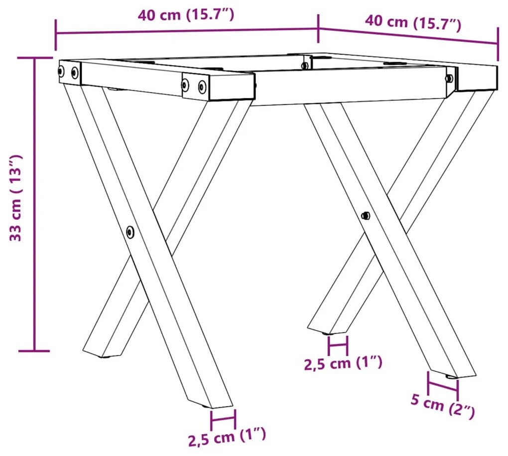Pernas para mesa de centro estrutura em X aço