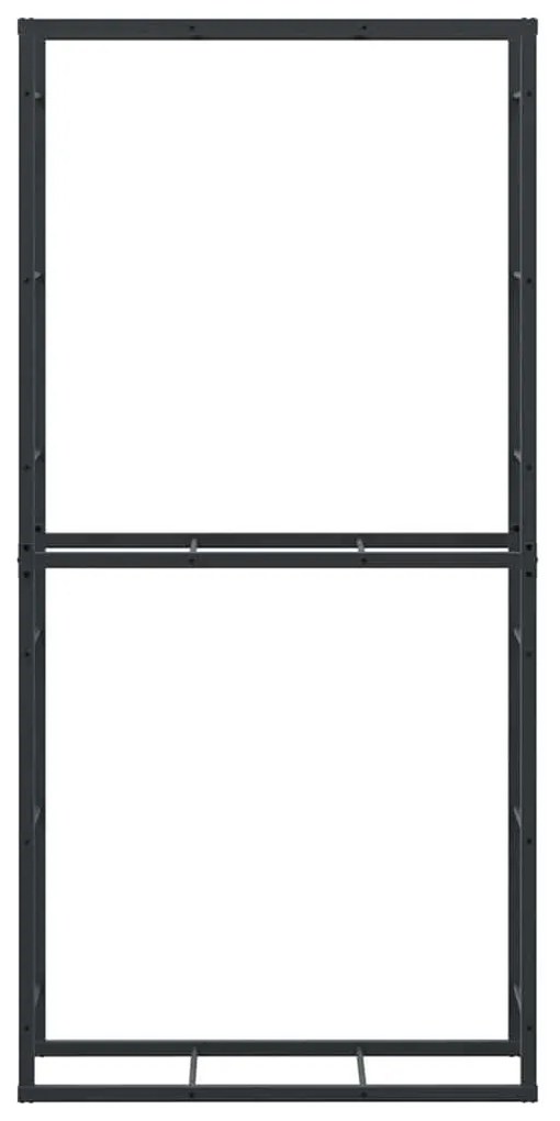 Suporte para lenha 100x30x209 cm aço preto