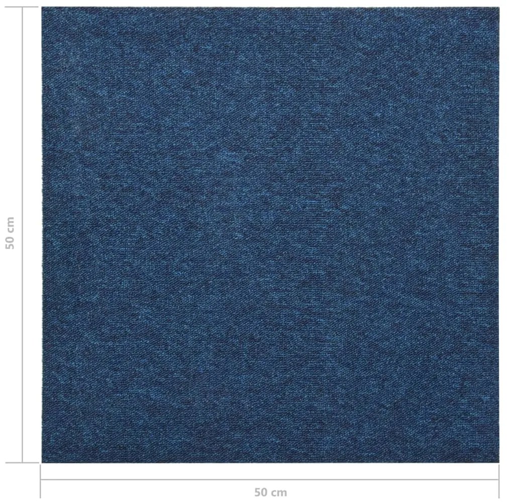 Ladrilhos carpete para pisos 20 pcs 5 m² 50x50 cm azul-escuro