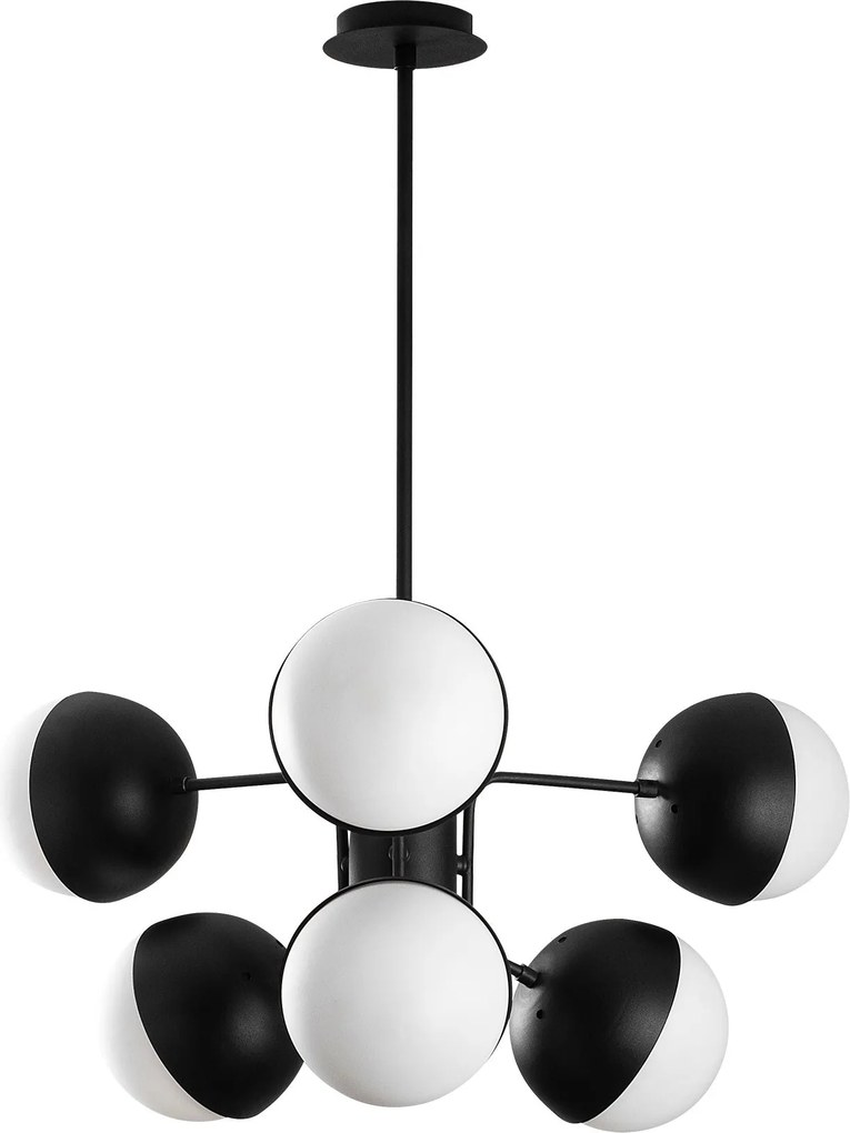 Candeeiro de Teto Karsor – Preto e Branco – 64 x 64 cm