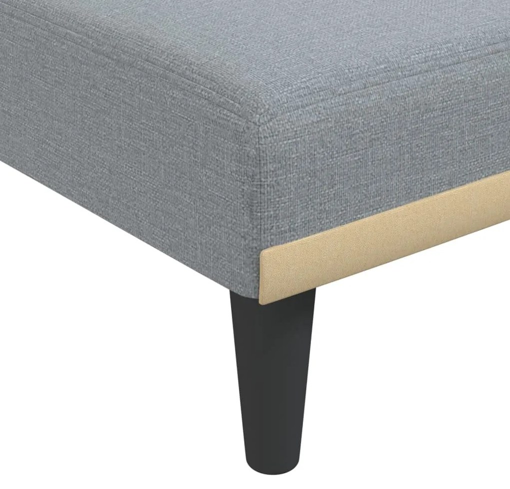 Sofá-cama em forma de L 275x140x70 cm tecido cinzento-claro