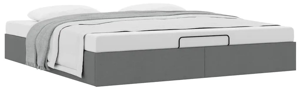 Estrutura de cama otomana sem colchão 160x200cm cinzento escuro