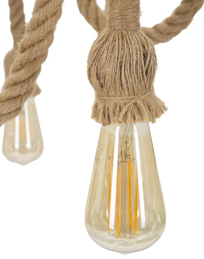 Candeeiro de Teto Boho Chic - Metal e Corda em Formato Redondo - 90 cm