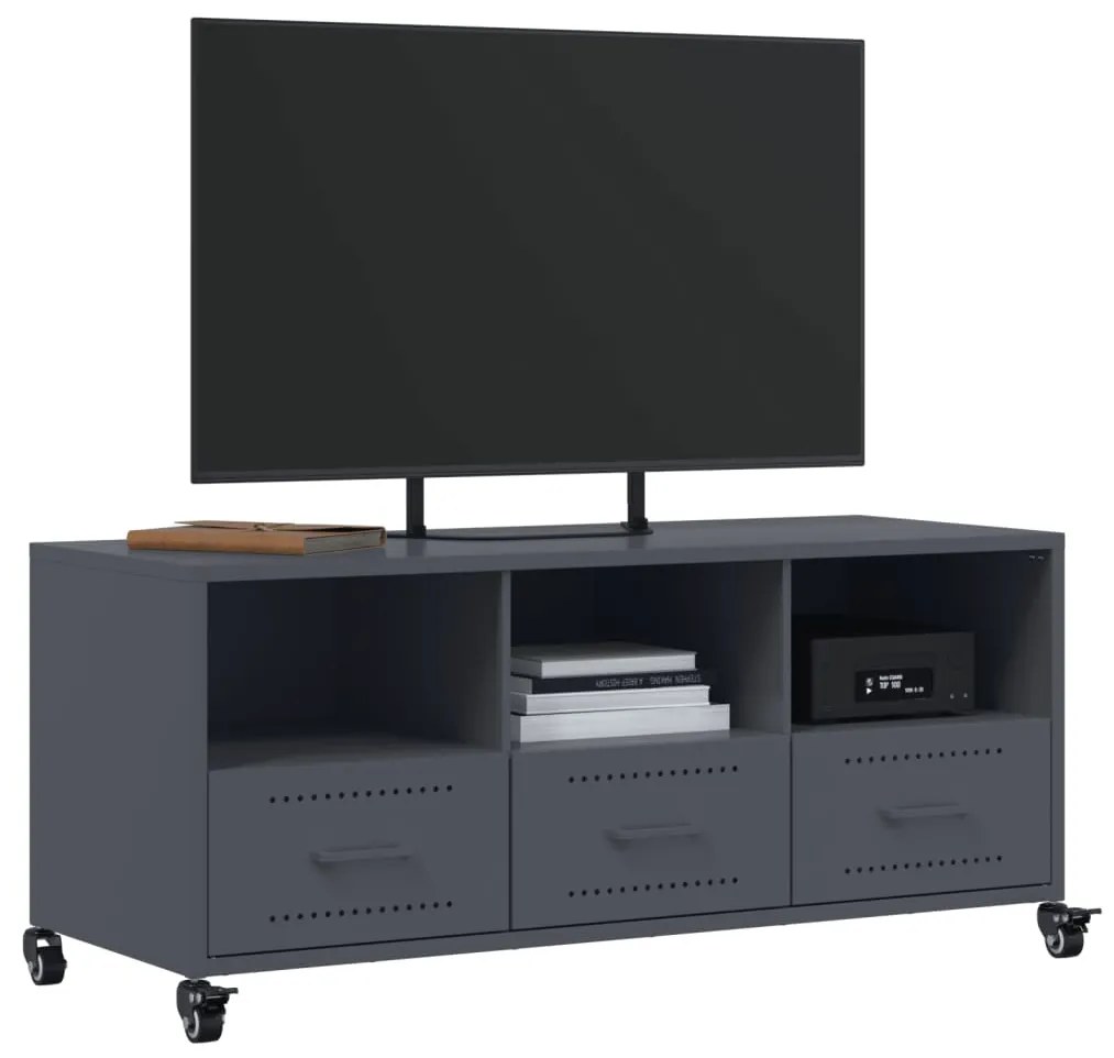 Móvel de TV 100,5x39x43,5 cm aço antracite