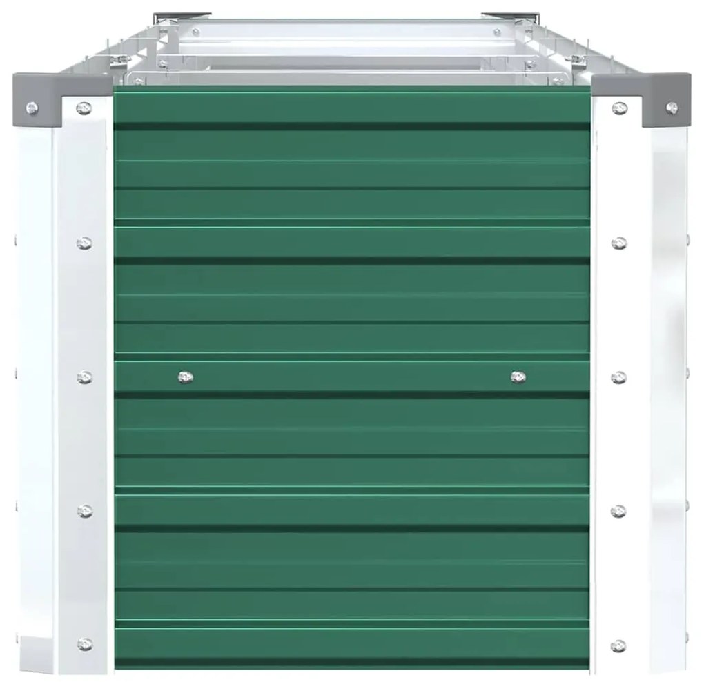 Canteiro elevado de jardim aço galvanizado 320x40x45cm verde