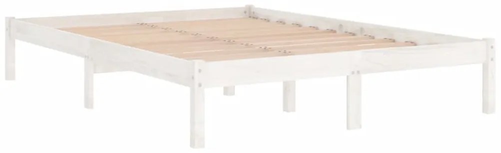Estrutura de cama 140x190 cm pinho maciço branco
