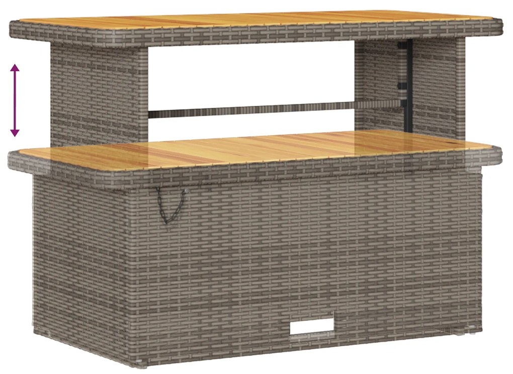 Conjunto de Sofá para Jardim vidaXL com Almofadas Cinza Poliratan Acác